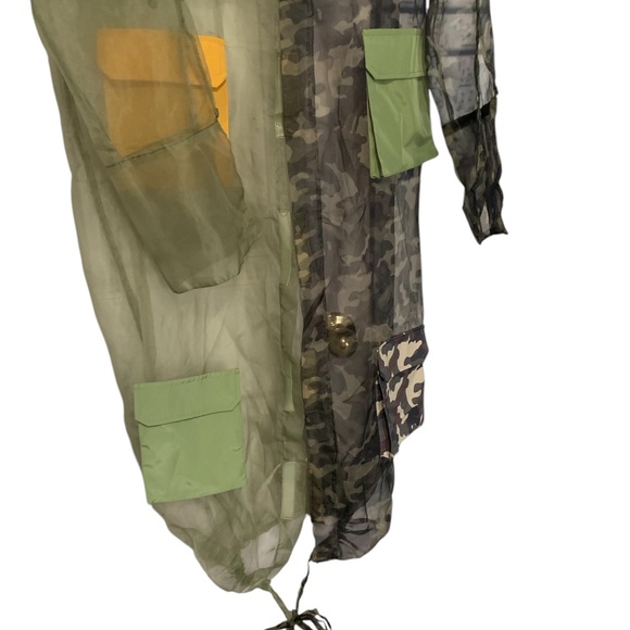 Translucent camo print hoodie duster. OS. - Picture 4 of 11